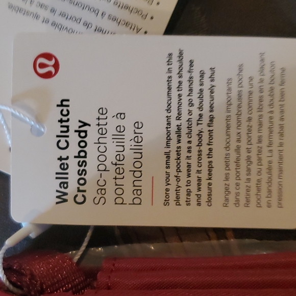 Lululemon crossberry clutch etc  bag tagged gorgeous maroon color gold accents - Picture 5 of 15